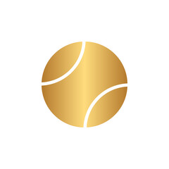 Canvas Print - Tennis ball icon with gold gradient