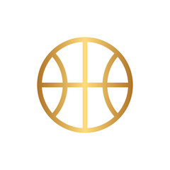 Poster - Basketball icon with gold gradient