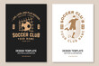 © sivvector - Set of soccer club badge template. Vector illustration. Flyer, brochure, banner, poster with soccer player silhouettes.