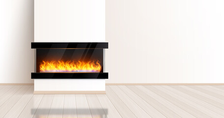 Wall Mural - Modern Style Fireplace Composition