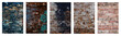 Grungy brick wall collection for background.