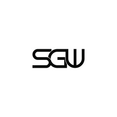 Wall Mural - sgw letter original monogram logo design