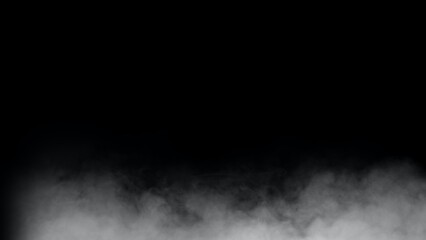 Wall Mural - white smoke or fog isolated on black background.