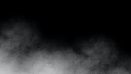 Wall Mural - white smoke or fog isolated on black background.