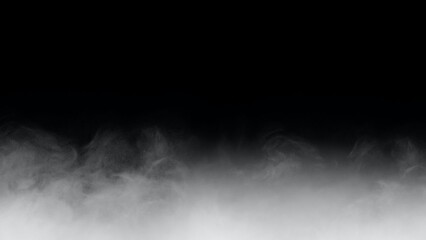 Wall Mural - white smoke or fog isolated on black background.