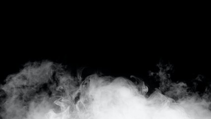 Wall Mural - white smoke or fog isolated on black background.