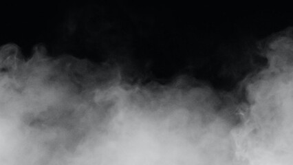 Wall Mural - white smoke or fog isolated on black background.