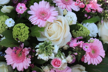 Wall Mural - White and pink flower arrangement