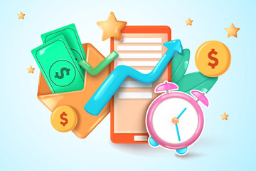 Wall Mural - online marketing, financial report chart, data analysis.