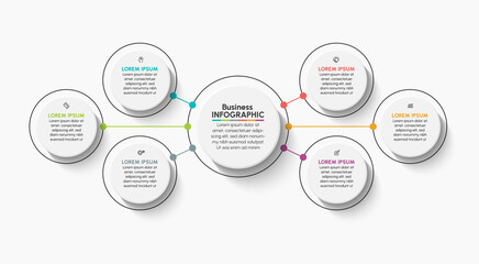 Wall Mural - business data visualization. timeline infographic icons designed for abstract background template mi