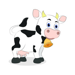 Wall Mural - Vector illustration of cute cow cartoon