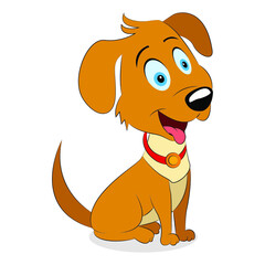 Wall Mural - Cute cartoon puppy dog vector illustration