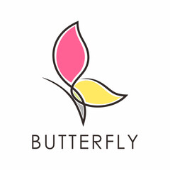 Wall Mural - butterfly vector color logo