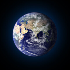 planet earth on black background. blue planet surface. elements of this image furnished by nasa