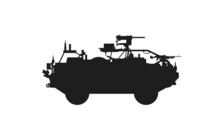 British Armored Assault Vehicle Jackal Mrap. War And Army Symbol. Isolated Vector Image For Military Concepts