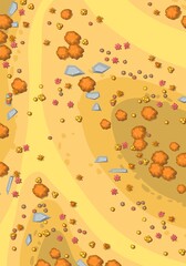 Wall Mural - autumn landscape top view. scene with yellow and orange trees and bushes from height. above countrys