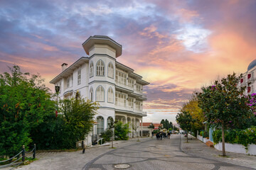 Wall Mural - Buyukada Island street view. Buyukada is one of the Princes Islands on Marmara Sea.