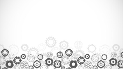 Poster - cogs and gear wheel mechanisms. concepts and ideas for hi-tech digital technology and engineering de