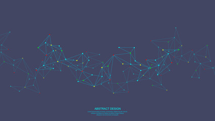 Abstract technology background with connecting the dots and lines. Global network connection, internet technology and digital communication concept