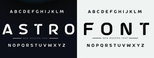 ASTRO Sports Minimal Tech Font Letter Set. Luxury Vector Typeface For Company. Modern Gaming Fonts Logo Design.