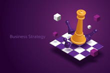 Chess And Chessboard On A Purple Background.