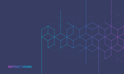 the graphic design element and abstract geometric background with isometric digital blocks. blockcha