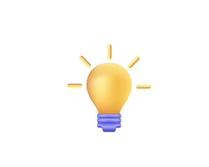 Poster - Bulb, creative, idea, 3d icon. Vector illustration.