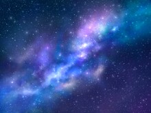 天の川・銀河の星空　背景素材