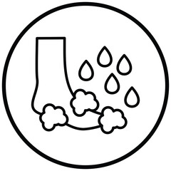 Poster - Washing Foot Icon Style