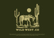 western texas horse illustration logo design