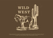 wild west horse illustration design print apparel