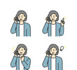 © こんざい - 高齢女性がスマートフォンで連絡するイラスト素材