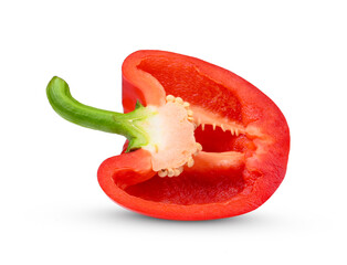 Wall Mural - Slice red pepper isolated on white