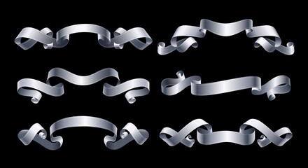 Wall Mural - silver pennant tapes