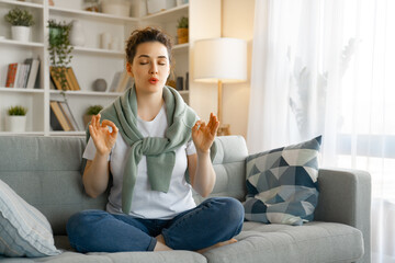 Wall Mural - woman practicing meditation