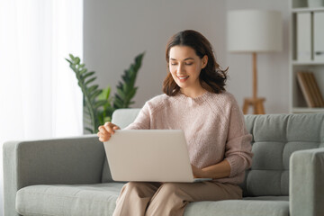 Sticker - woman using laptop