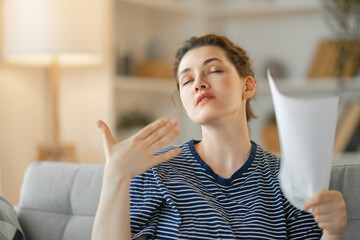 Sticker - woman fanning herself