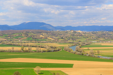 Wall Mural - The Tiber river in the countryside outside of Rome, Italy