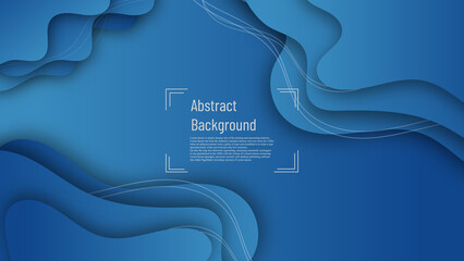 Wall Mural - abstract 3d gradient blue curve background, dynamic layer art backdrop