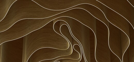 Abstract wavy gold with luxury gold lines background