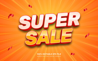 Wall Mural - Super Sale 3d editable text style effect	