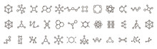 Molecule Flat Icon Set. Molecular Structure Icon Set