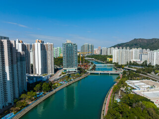 Canvas Print - Aerial view of Hong Kong residential district in new territories west