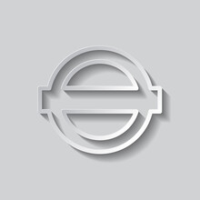 London Metro Simple Icon. Flat Design. Paper Style With Shadow. Gray Background.ai