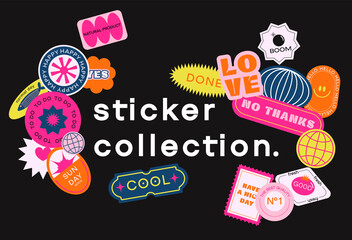 Canvas Print - Collection of various patches, labels, tags, stickers, stamps for shopping. Black Friday, discounts, new collection. Vector set, trendy promo labels