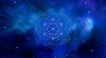 Canvas Print - mystical sacred geometry vector symbol. spirituality, harmony