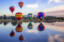 The 25th Annual Great Prosser Balloon Rally. Giant Balloons Fly Over Yakima River
