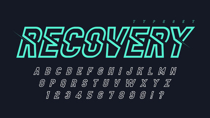 Aufkleber - Futuristic design alphabet, abc, original characters set.