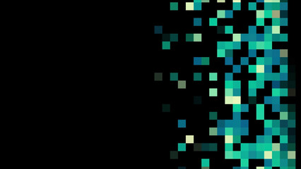 Poster - Unique abstract pixel animation. Animation. Abstract animation of multicolored pixel spot moving horizontally n the black background.