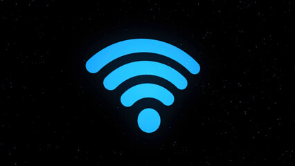 Aufkleber - WiFi icon animation. Animation. Wi Fi icon that crumbles into rotating dots